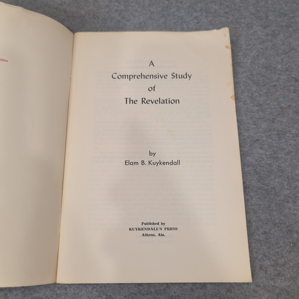 A Comprehensive Study of The Revelation Elam B Kuykendall 1961 Bible Workbook - Picture 2 of 5